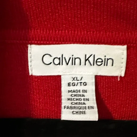 Calvin Klein Red Cowl Neck Sweater - Picture 2 of 4